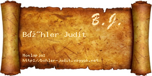 Böhler Judit névjegykártya